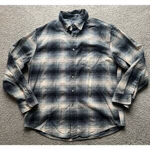 Pendleton Shirt Mens XL Black Gray Plaid Flannel Mason Cotton Button Casual